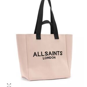 All Saints Blush Pink Tote with Black Handles